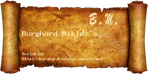Burghard Miklós névjegykártya