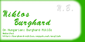 miklos burghard business card